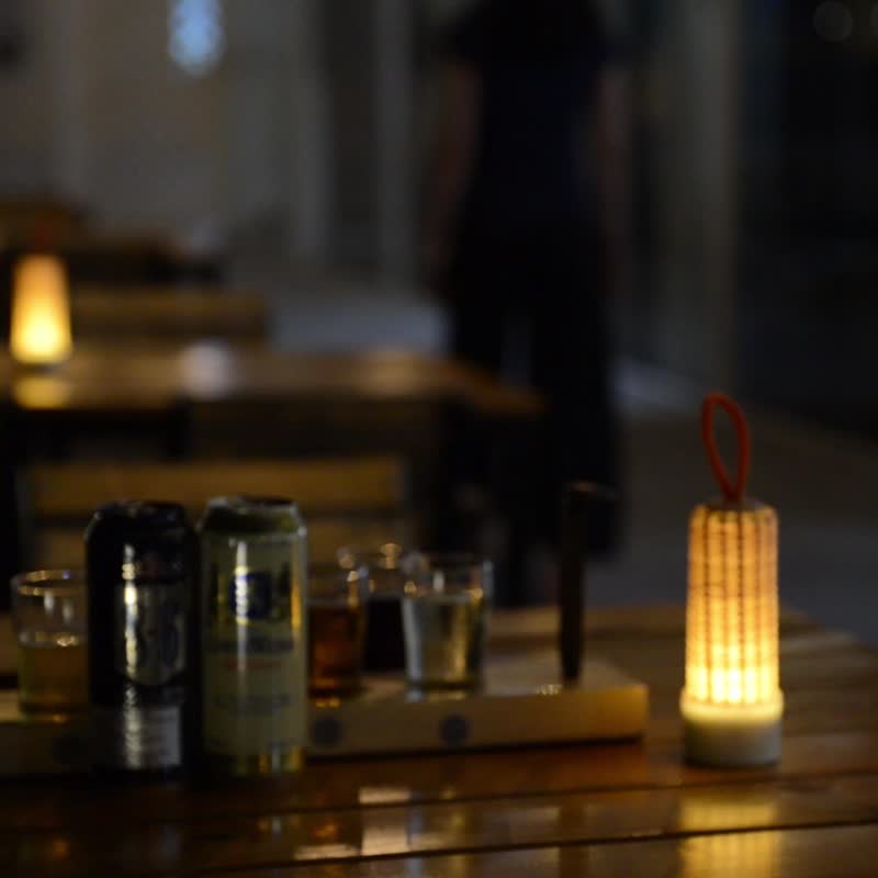 Non-polar dimming LED night light handmade bamboo decorative lamp retro - โคมไฟ - ไม้ไผ่ หลากหลายสี