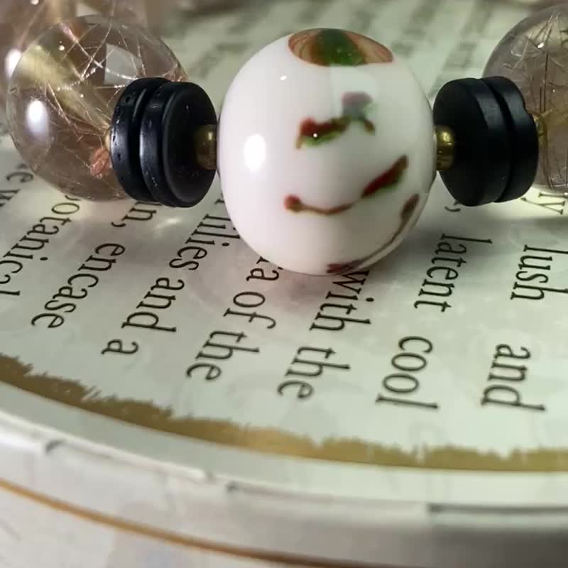 收藏級天然無優化大顆粒髮晶古法琉璃珠手串 - 手鍊/手環 - 水晶 透明