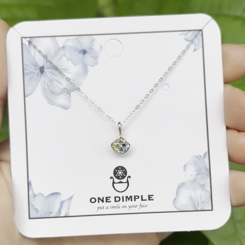 剛玉人魚鱗片項鍊 天然寶石 925銀 - 項鍊 - 純銀 