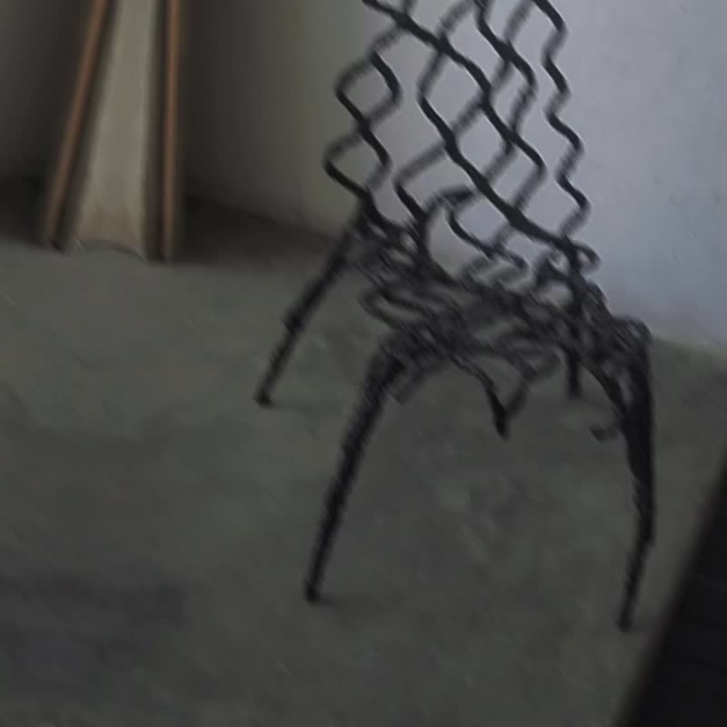 Rattan chair industrial style steel material - Other Furniture - Other Metals 