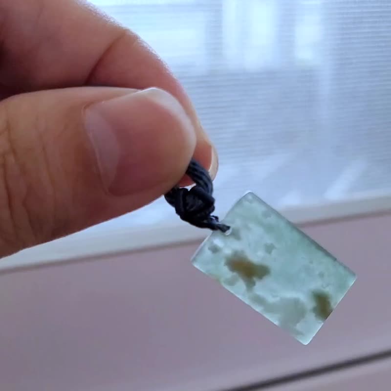 【親翠】天然翡翠 高冰木訥意境雲朵棉原石藝術調整式繩鏈 - 項鍊 - 玉石 多色
