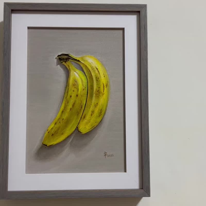 Original oil painting | framed | Fruit series_banana - โปสเตอร์ - วัสดุอื่นๆ 