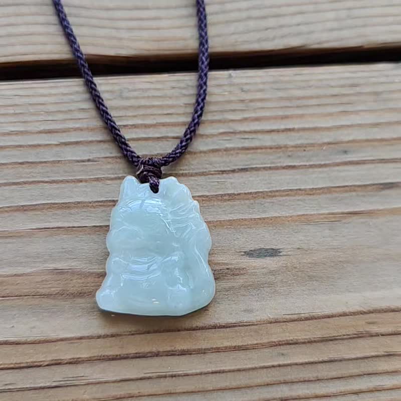 【親翠】天然翡翠 冰可愛寶寶龍調整式繩鏈 - 項鍊 - 玉石 多色