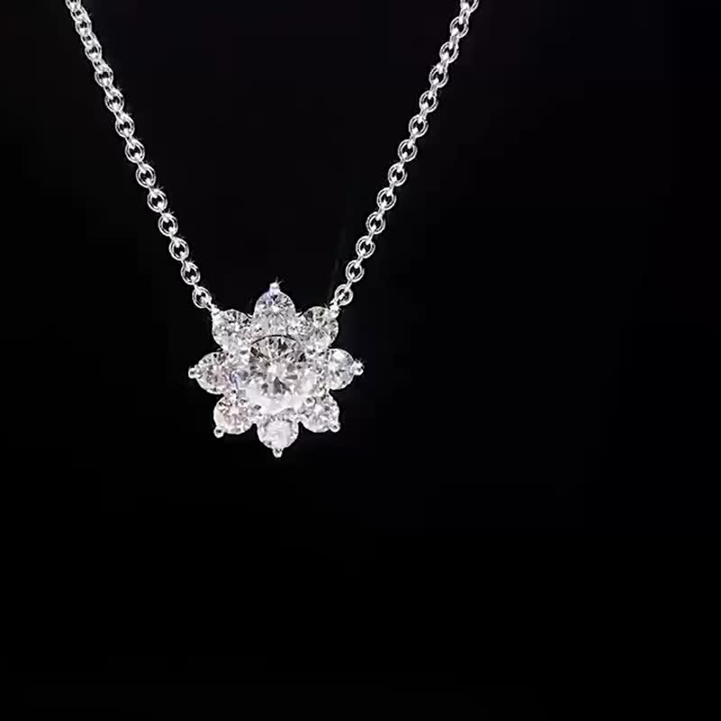 1 carat moissanite D color VVS clarity 925 sterling silver necklace with bonus book - สร้อยคอ - เพชร 