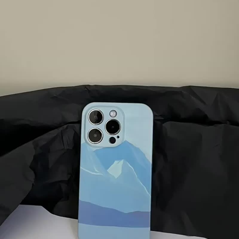 原創 插畫雪山iPhone全包手機殼 - 手機殼/手機套 - 矽膠 多色