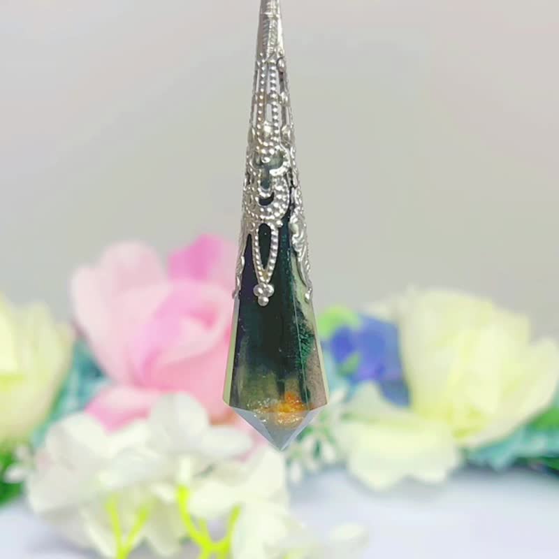 No.7 稀有綠幽靈水晶 項鍊 意境美 彩幽靈 異象水晶 吊墜 靈擺 - 項鍊 - 水晶 多色