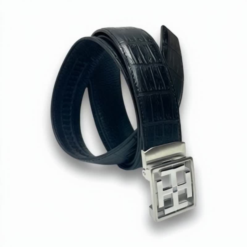Tosca | tosca-d belt - 銀扣 皮帶 腰帶 真皮 紳士 禮物 自動扣 - 腰帶/皮帶 - 真皮 黑色