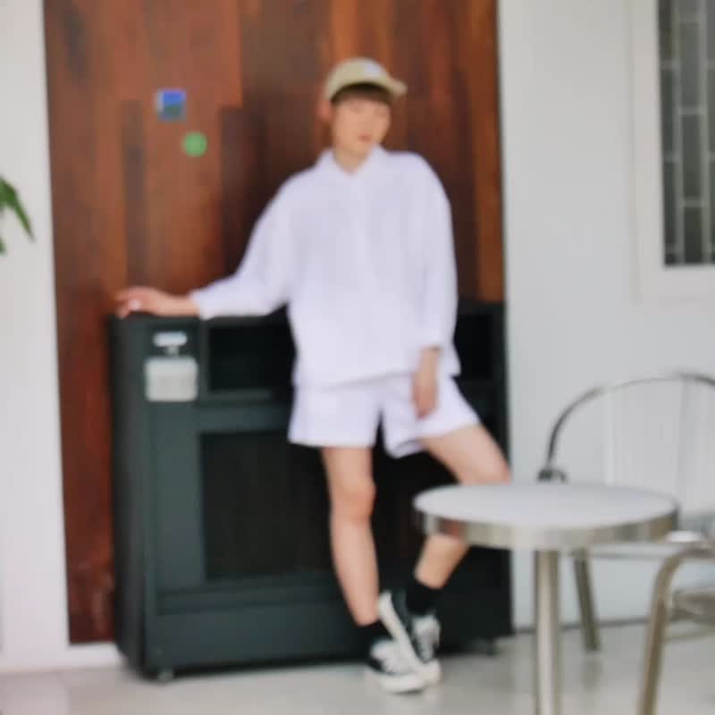 Linen Woman Shorts and Complete SET - White Color - 女短褲/五分褲 - 亞麻 白色
