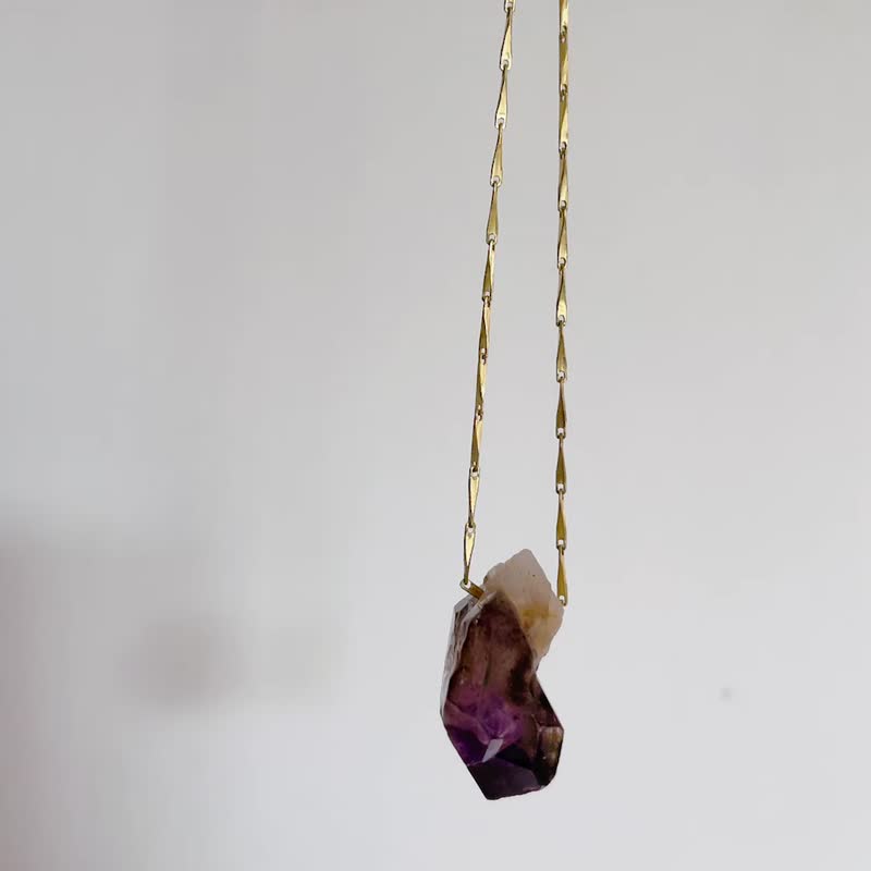 amethyst Bronze necklace - Necklaces - Crystal Purple