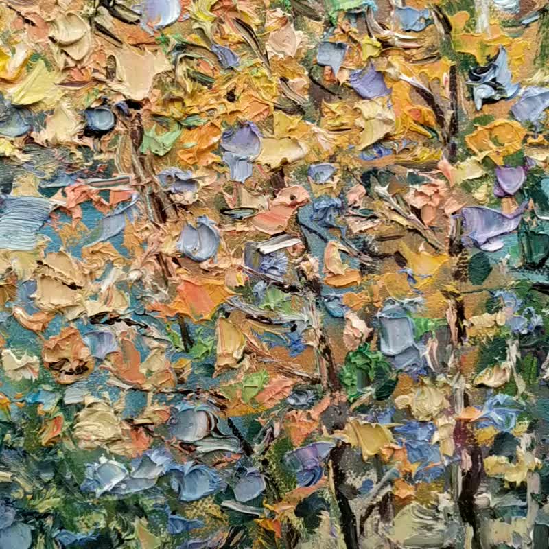 Autumn Painting Lake Landscape Sail Artwork Nature Trees Impressionism Art - 海報/掛畫/掛布 - 其他材質 多色