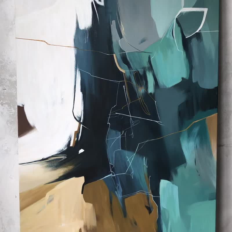 Lynette Melnyk リネット・メルニック原画 抽象画 ブルーアート額装 Lynette Melnyk リネット・メルニック原画 抽象画 ブルーアート額装