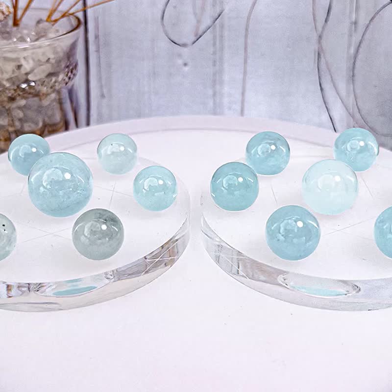 【海水藍寶七星陣】淨體高品海藍寶水晶擺件(含座)|淨化 風水 - 擺飾/家飾品 - 水晶 藍色