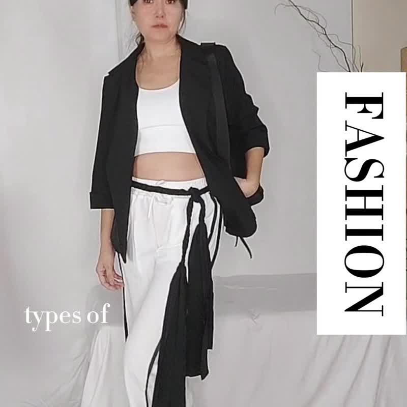 小眾訂製服裝配件 個性風 辮子流蘇腰帶 時尚訂製服 訂製款 - 皮帶/腰帶 - 聚酯纖維 黑色