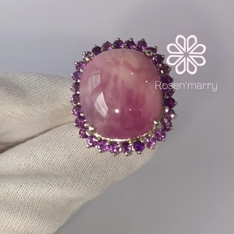 Natural Ruby 58 Cts Ring Sterling Silver 925 With Whitegold Plated 9 US. - 戒指 - 純銀 紅色
