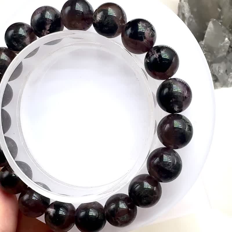 客訂|  黑羽極光、紫阿賽—10mm - 手鍊/手環 - 水晶 紫色