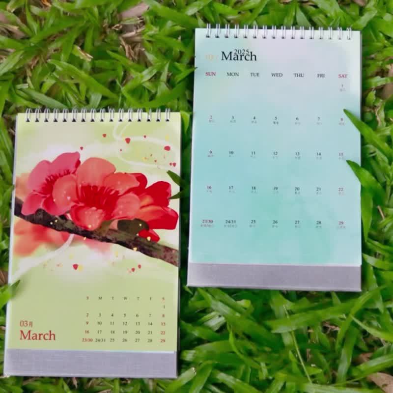 2025 Four Seasons Flower Series Desk Calendar [Shipment in order after 11/10] - Calendars - Paper 