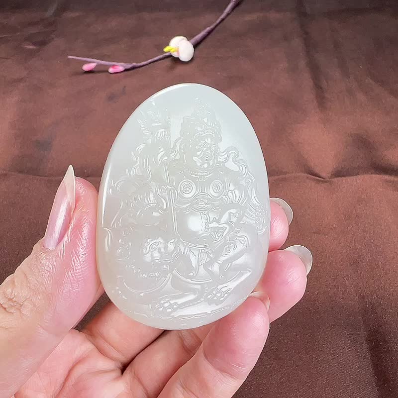 秒殺價 天然新疆和田玉羊脂玉黃財神吊墜 玉質細膩溫潤 - 吊飾/掛飾 - 玉石 