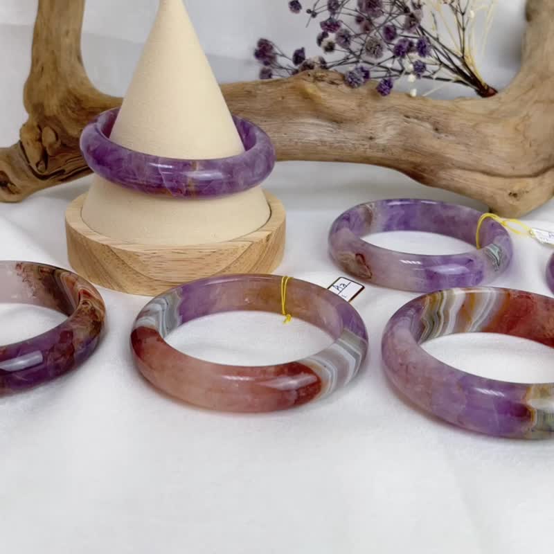 Original amethyst agate bracelet A1 - สร้อยข้อมือ - คริสตัล 