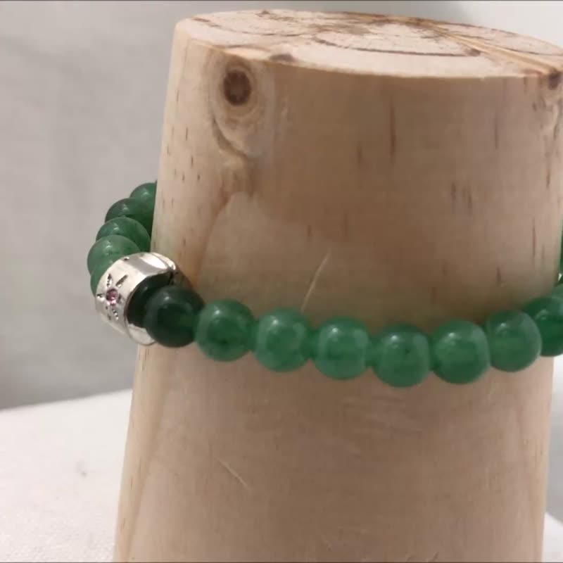 Aventurine 6mm Beads Bracelet Spacer Bead Precious Stones Stretch Bracelet - Bracelets - Gemstone Green