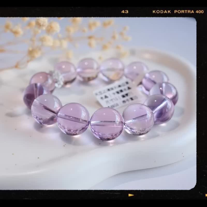 Amelia Jewelry丨Twilight Celestial Spirit丨Freshwater Pearl Aquamarine Amethyst Purple Stone Gum Flower Bracelet - Bracelets - Crystal Orange