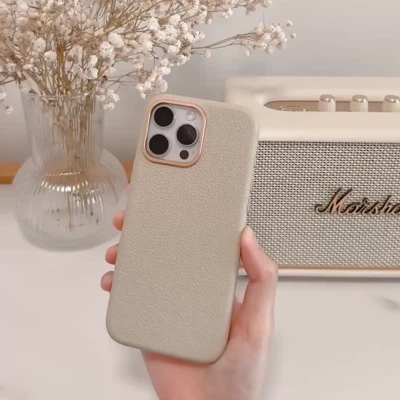 iPhone 16 Pro 皮革MagSafe客製化真皮革防摔手機殼 磁吸 Pro Max - 手機殼/手機套 - 真皮 藍色