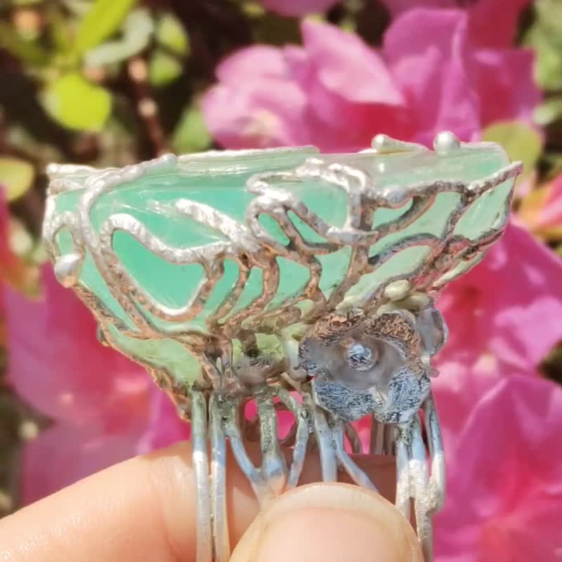 方解石原礦手工銀戒純銀戒指 ~** 幻 **~ Calcite Silver Ring - 戒指 - 純銀 