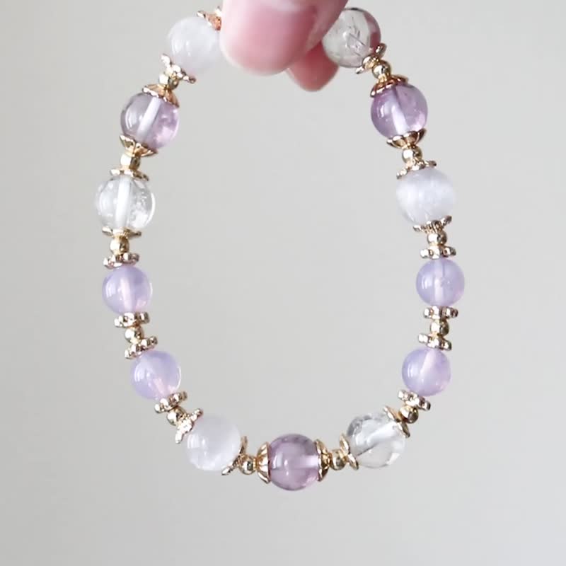 [Wonderland] Kunzite Amethyst Lavender Amethyst Asestrai/Noble/ - สร้อยข้อมือ - คริสตัล สีม่วง