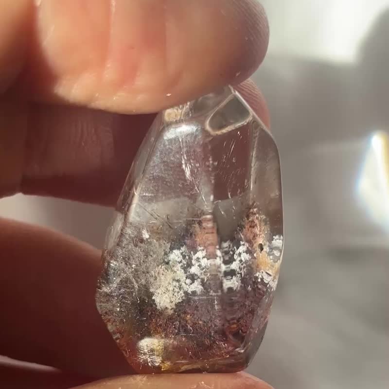 紅幽靈 白幽靈 橙幽靈 水晶 隨型 手把玩 天然原石 水晶原礦 - 擺飾/家飾品 - 水晶 紅色