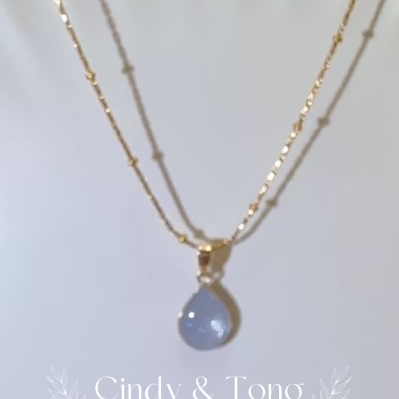 #004 作品４號  手作追光水滴項鍊  【CindyandTong】 - 項鍊 - 樹脂 紫色