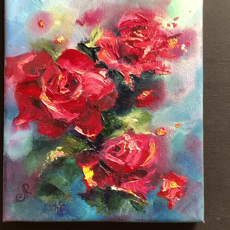 複製油彩画 バラ 日野 皖 『薔薇』 油絵・油彩画 F10(10号) 【絵画/洋画/花/送料