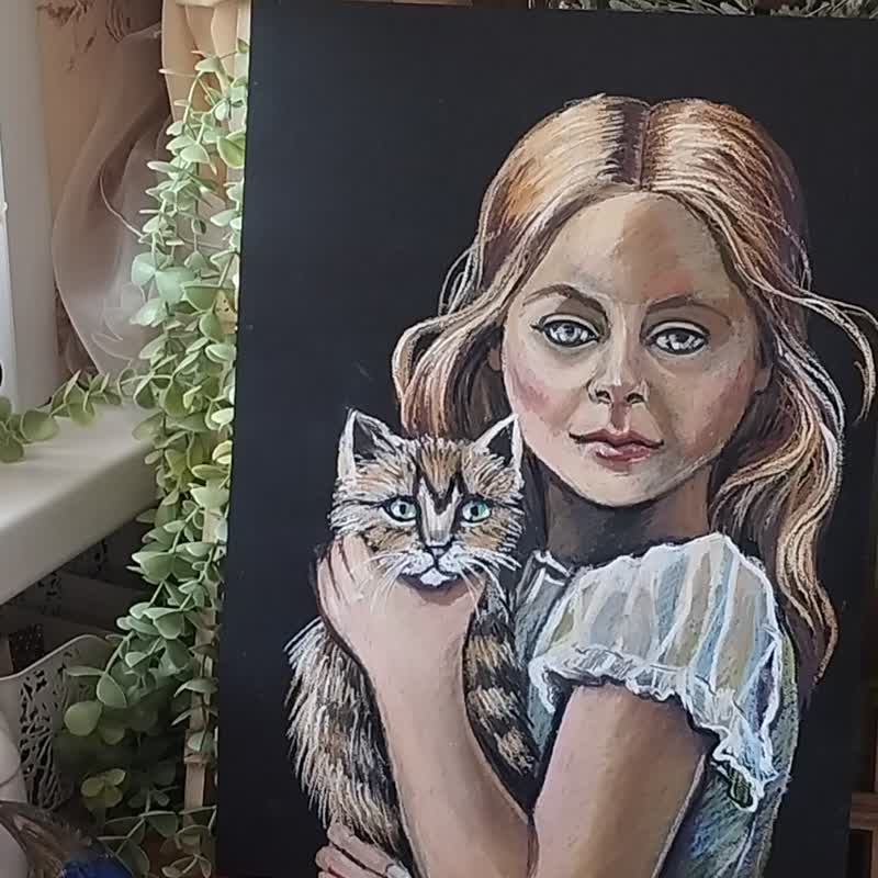 絵画 インテリア 油絵 F3-031019 祈り 可愛い子猫と女の子 メルカリ 絵画 絵 油絵 F3-031019 祈り 可愛い子猫と女の子