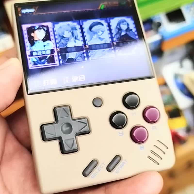 遊戲機 九成新展品 Miyoo mini 掌機 窄邊框設計 開源系統 - 科技小物 - 塑膠 卡其色