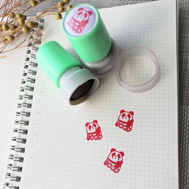 Hong Kong Original Design-Cute Panda Photosensitive Seal | Atomic Seal | Teacher Seal-GOOD - Stamps & Stamp Pads - Plastic Multicolor
