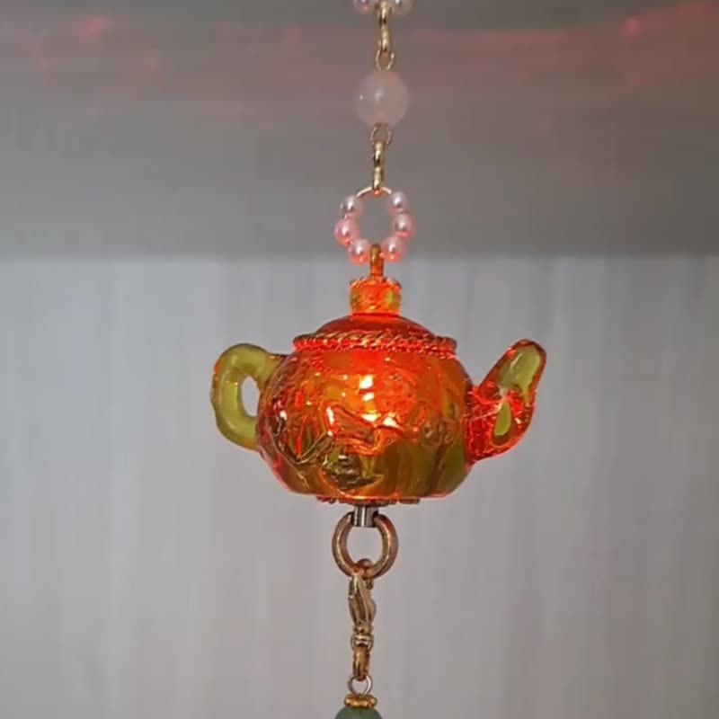 [Mother's Day Gift Box] Low-light color-changing teapot LED light ~ pendant / forbidden step (replaceable battery) - พวงกุญแจ - พลาสติก สีเขียว