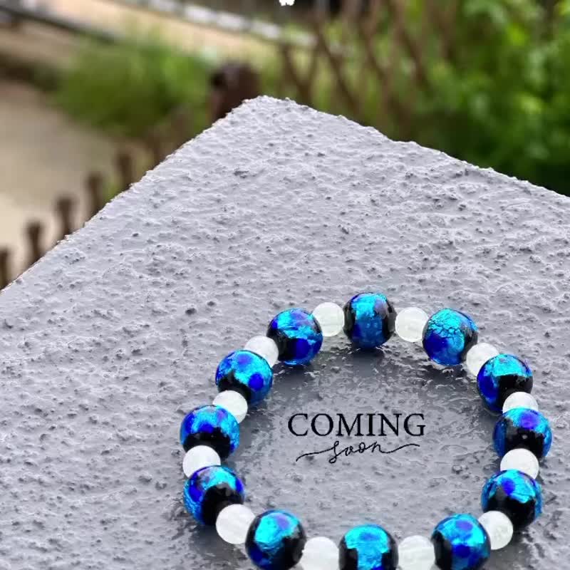 Japan Okinawa Stone Stone Bracelet - Bracelets - Glass Blue