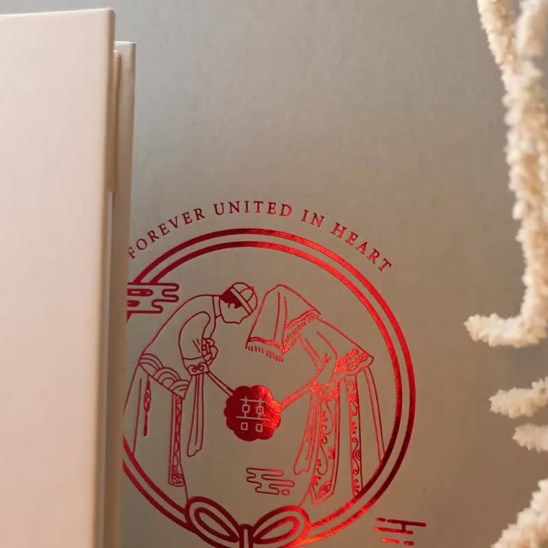 印印time永結同心 雙面緞帶書約保存書 /結婚書約夾/硬殼/燙金 - 結婚書約 - 紙 