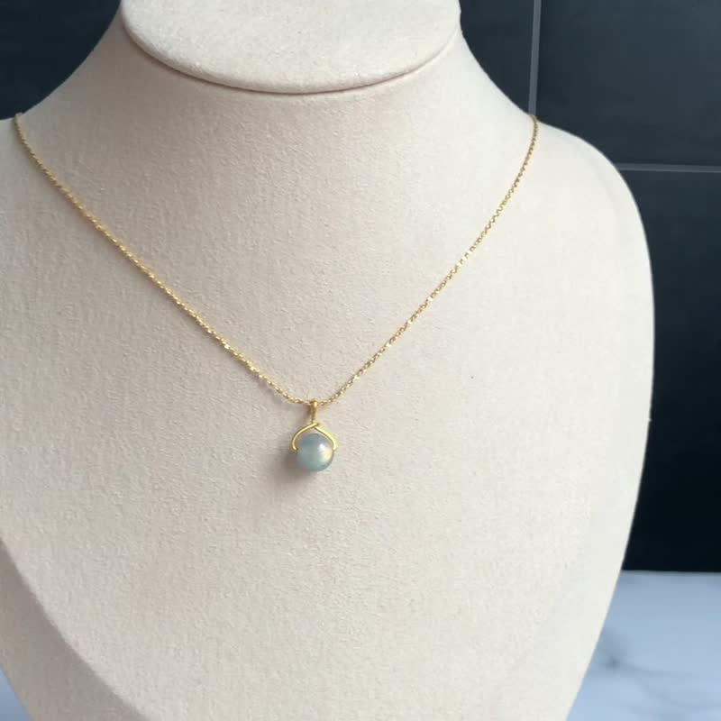 [Temperature Necklace] Labradorite/Gold Plated Necklace - Necklaces - Crystal 