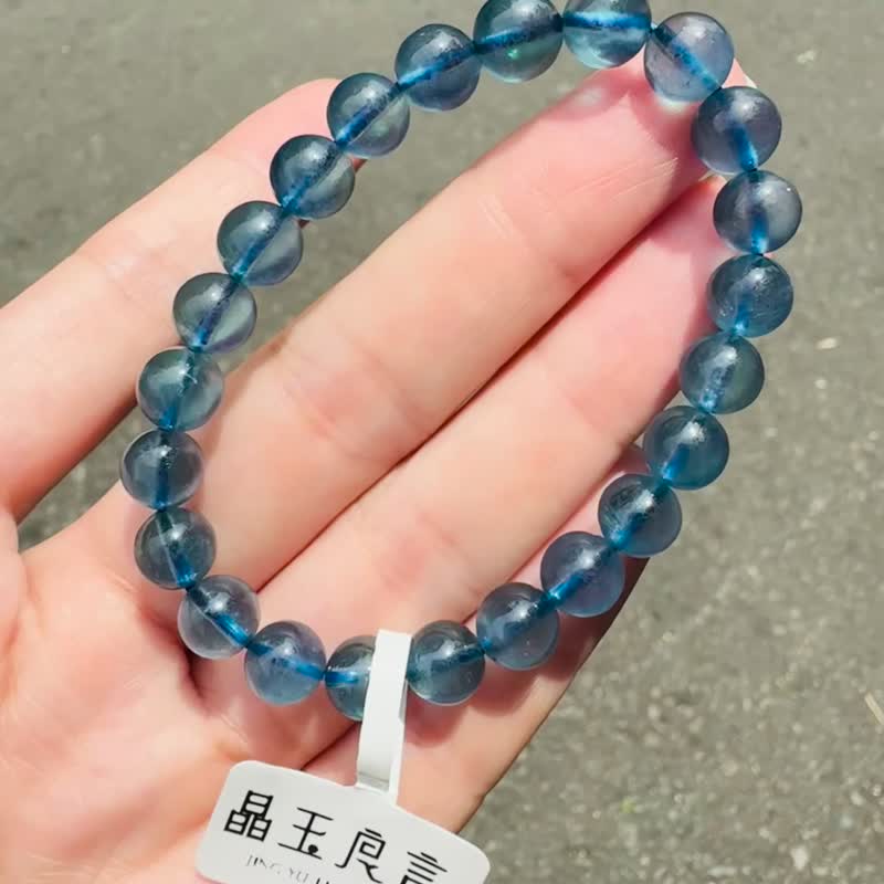 小精品濃色海藍海藍寶7.3-7.7mm13.41g平衡情緒減緩壓力溝通說服 - 手鍊/手環 - 水晶 藍色