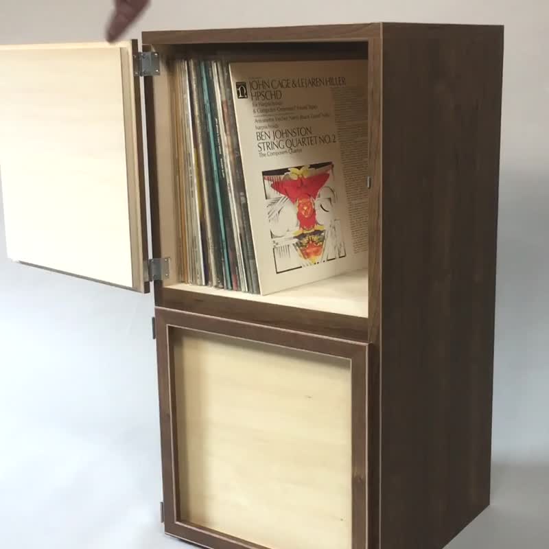 昭和レトロ LPレコード収納キャビネット ヴィンテージ木製ラック 昭和レトロな木製キャビネット｜幅43cm奥行44.5cm高さ83cm｜収納