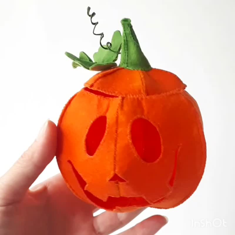 Felt pumpkin pattern Halloween decorations jack o lantern, Pumpkin lights - 線上教學/教學影片 - 其他材質 
