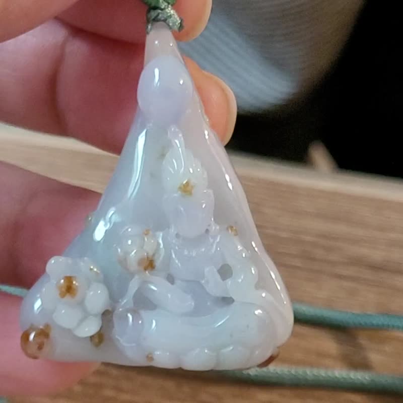【純翠】天然翡翠 紫氣東來 我本無相相由心生花開見佛無相觀音 - 項鍊 - 玉石 紫色