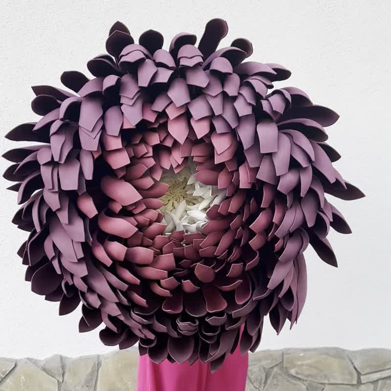 Extra Large Flower. Wedding Decor. Giant Aster. 70 cm Flower. Deep Purple Flower - จัดดอกไม้/ต้นไม้ - วัสดุอื่นๆ 