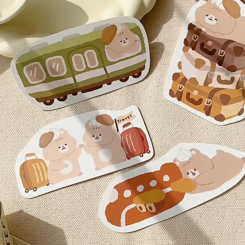 Cream Rat Goes Traveling/Large Stickers 10th Generation/Waterproof Stickers/Total 5 Types - Stickers - Paper Multicolor