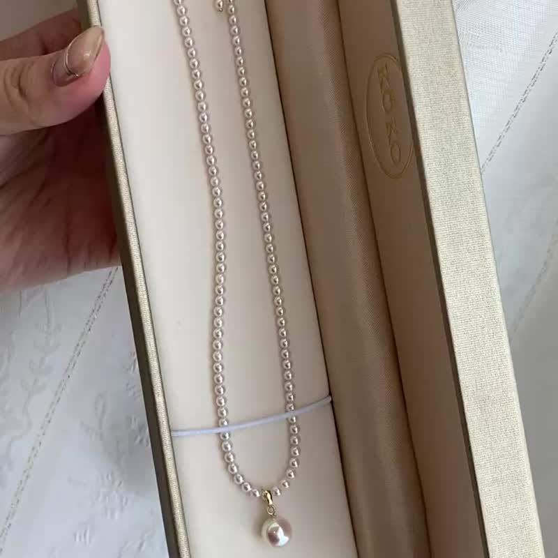 Made in Japan Baby Akoya Pearl Necklace with Removable Pendant 2WAY - สร้อยคอ - ไข่มุก ขาว