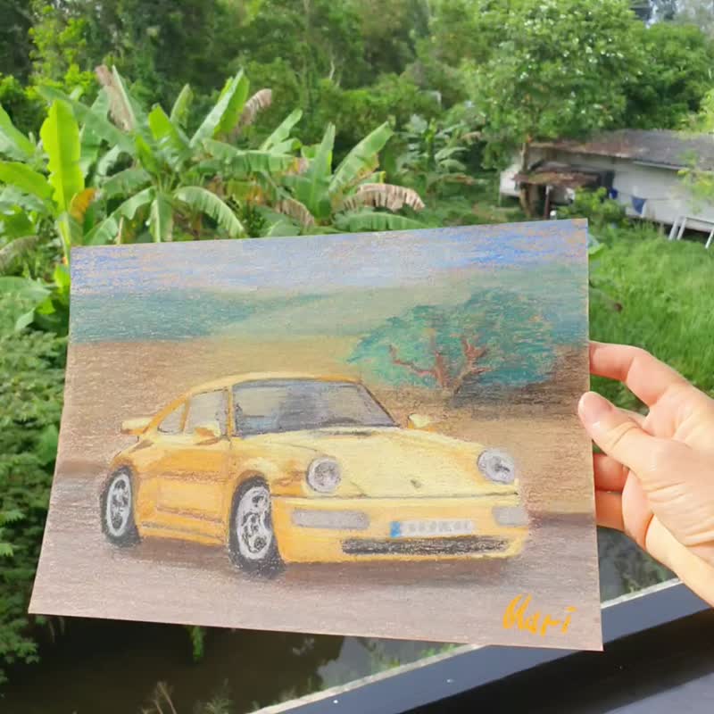 ポルシェ 車 911 絵画 スポーツ クラシック オート オリジナル