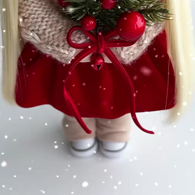 Handmade doll. Gift doll. Interior doll. Textile doll. 28 cm Tilda doll handmade - 玩偶/公仔 - 其他材質 紅色