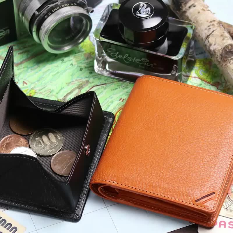 革職人 LEATHER FACTORY【DUALLINE Folded Wallet】Made in Japan - Wallets - Genuine Leather Multicolor