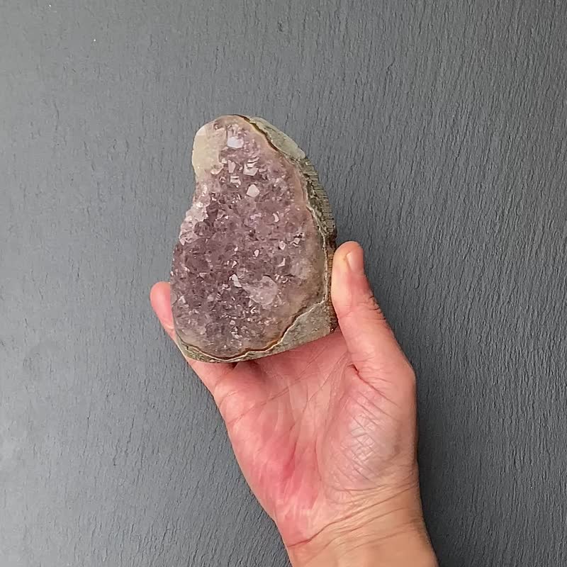 招財開運-天然原礦異象夢幻紫晶鎮共生方解石 消磁淨化 快速出貨 - 擺飾/家飾品 - 水晶 多色