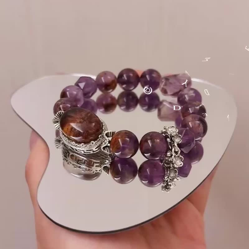 Purple Ghost Red Ghost Amethyst Tooth Amethyst Design Bracelet - Bracelets - Crystal Purple