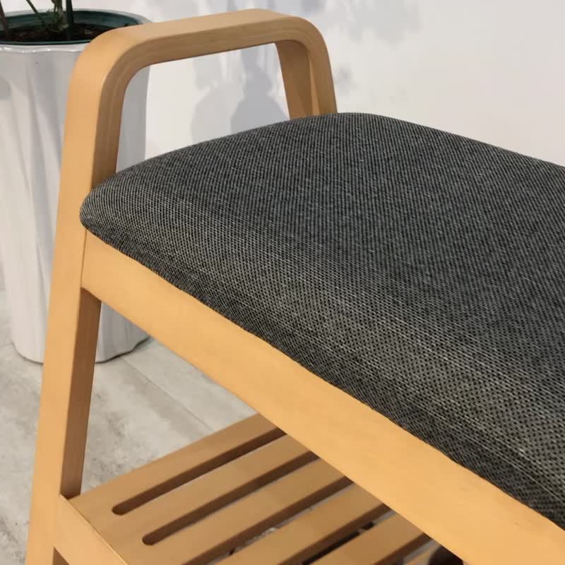日本のレトロな曲げ木無垢材ヤヌスシューズチェアエントランスチェア - 椅子・ソファー - 木製 ブラウン
